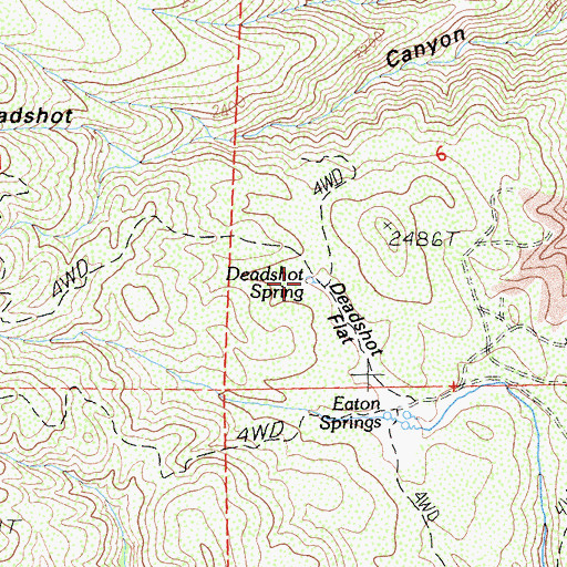 Topographic Map of Deadshot Spring, CA