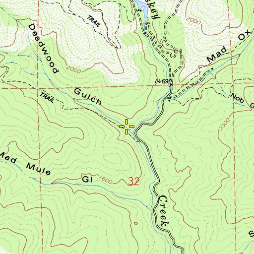 Topographic Map of Deadwood Gulch, CA