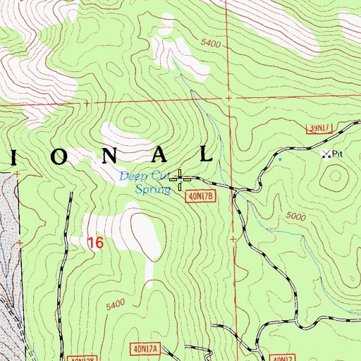 Topographic Map of Deep Cut Spring, CA