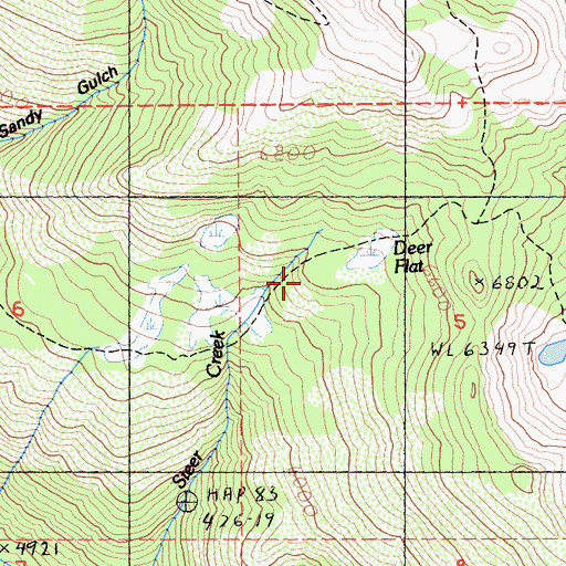 Topographic Map of Deer Flat, CA