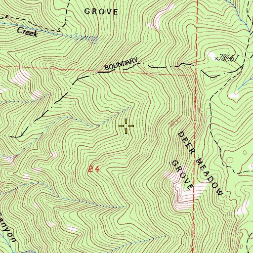Topographic Map of Deer Meadow Grove, CA