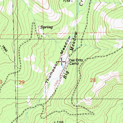 Topographic Map of Del Orto Camp, CA