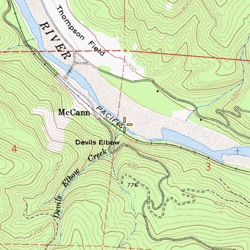 Topographic Map of Devils Elbow Creek, CA