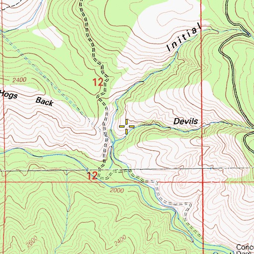 Topographic Map of Devils Gulch, CA