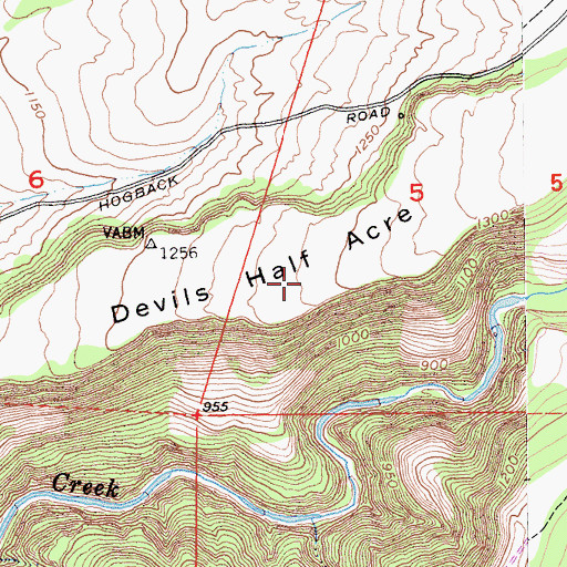 Topographic Map of Devils Half Acre, CA