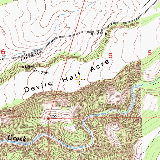 Topographic Map of Devils Half Acre, CA