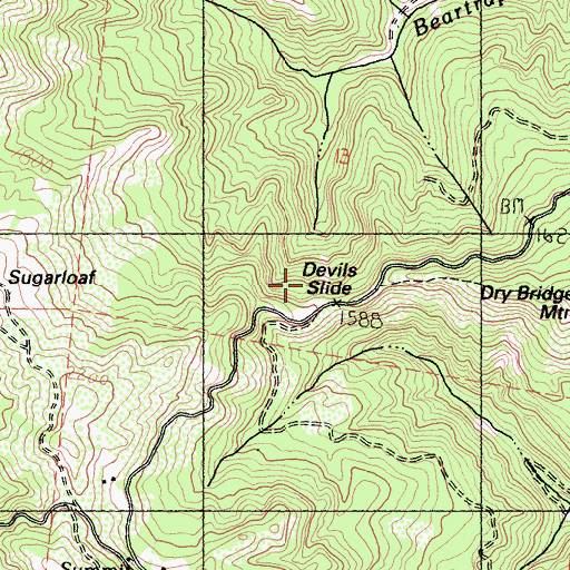 Topographic Map of Devils Slide, CA