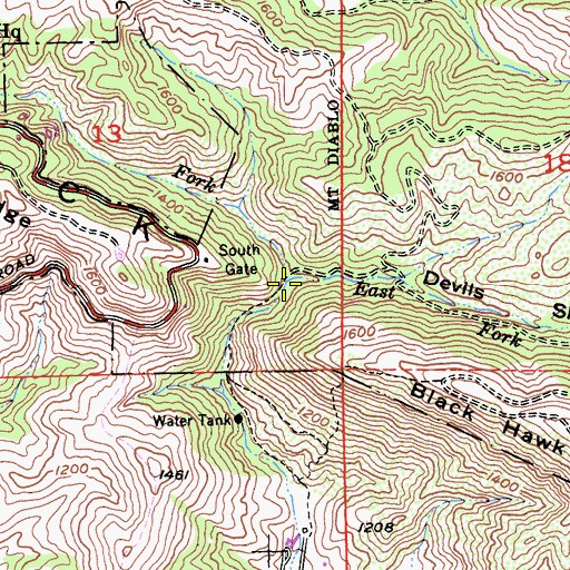 Topographic Map of Devils Slide, CA