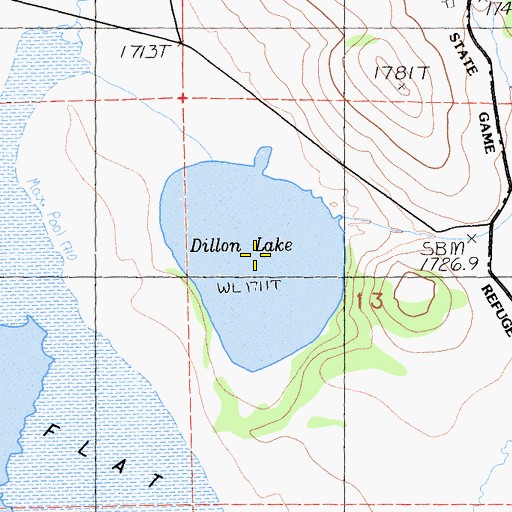 Topographic Map of Dillion Lake, CA