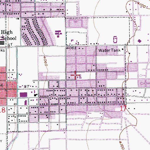 Topographic Map of Stevenson Elementary School, AZ