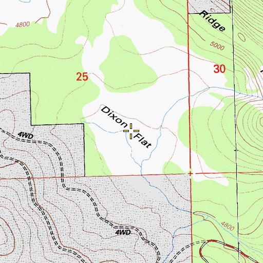 Topographic Map of Dixon Flat, CA