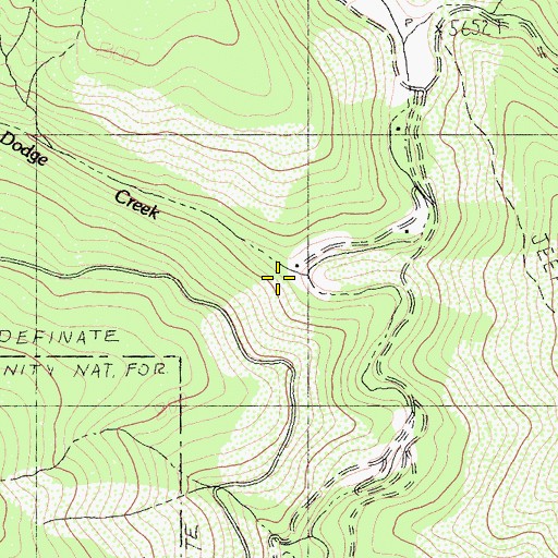 Topographic Map of Dodge Creek, CA