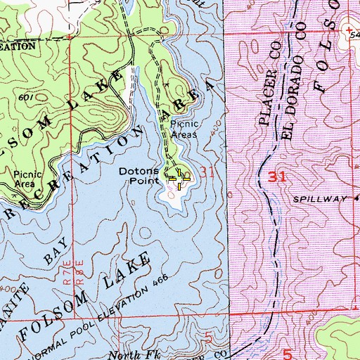 Topographic Map of Dotons Point, CA