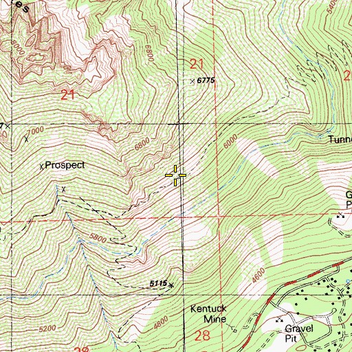 Topographic Map of Dottie Q Mine, CA
