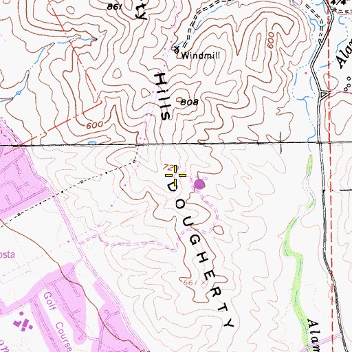 Topographic Map of Dougherty Hills, CA
