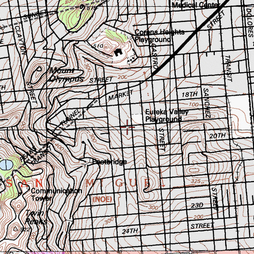 Topographic Map of Harvey Milk Civil Rights Elementary School, CA