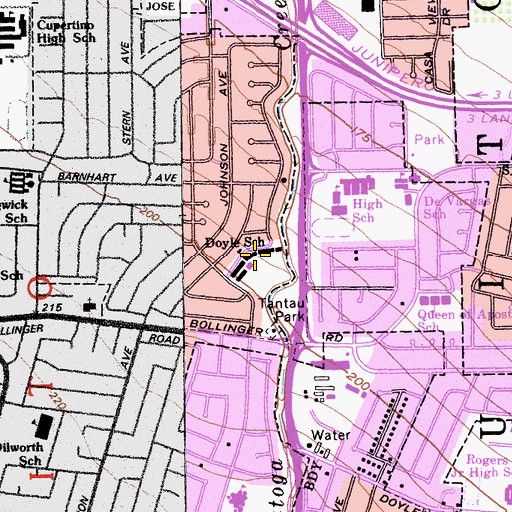 Topographic Map of Doyle Elementary School (historical), CA
