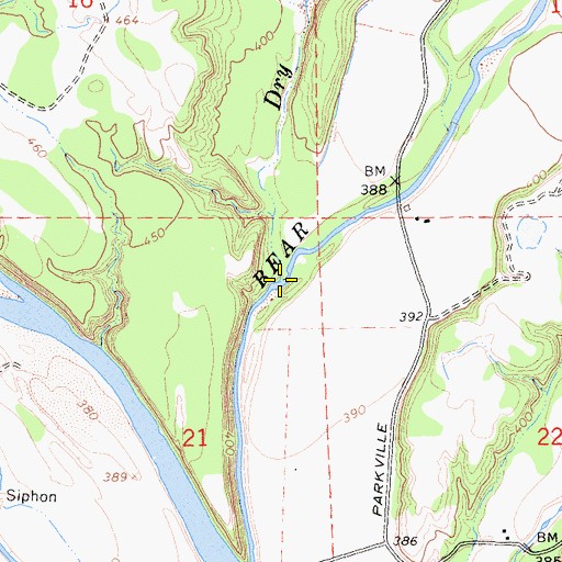 Topographic Map of Dry Creek, CA