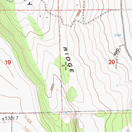 Topographic Map of Dry Valley Ridge, CA