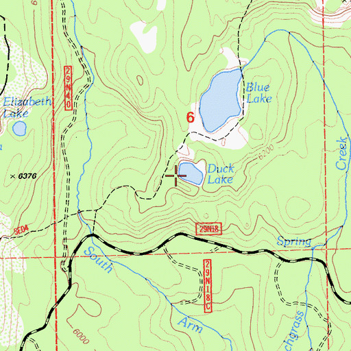 Topographic Map of Duck Lake, CA