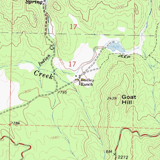 Topographic Map of Dudley Ranch, CA