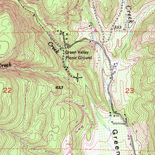 Topographic Map of Dug Road Creek, CA