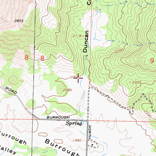 Topographic Map of Duncan Canyon, CA