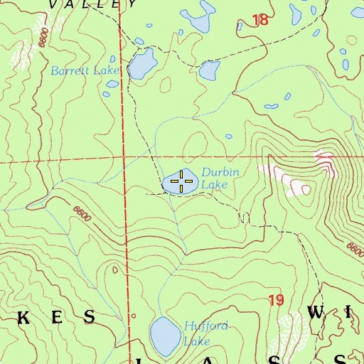 Topographic Map of Durbin Lake, CA