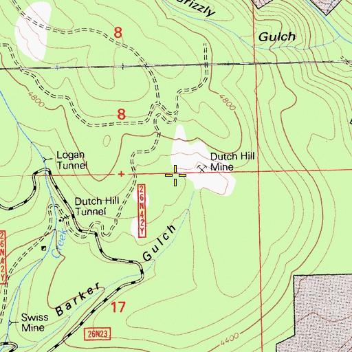 Topographic Map of Dutch Hill Mine, CA