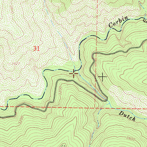 Topographic Map of Dutch Oven Creek, CA