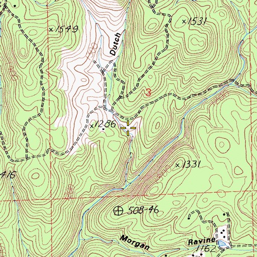 Topographic Map of Dutch Ravine, CA