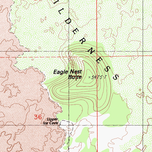 Topographic Map of Eagle Nest Butte, CA