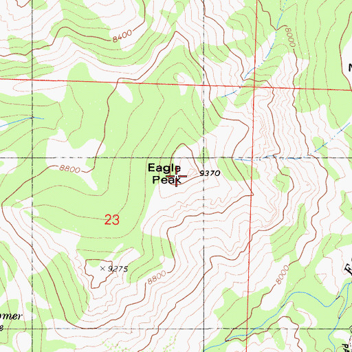 Topographic Map of Eagle Peak, CA