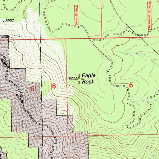 Topographic Map of Eagle Rock, CA