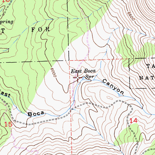 Topographic Map of East Boca Spring, CA