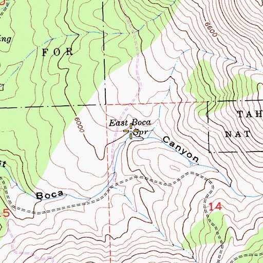 Topographic Map of East Boca Spring, CA