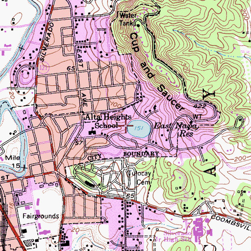 Topographic Map of East Napa Reservoir, CA