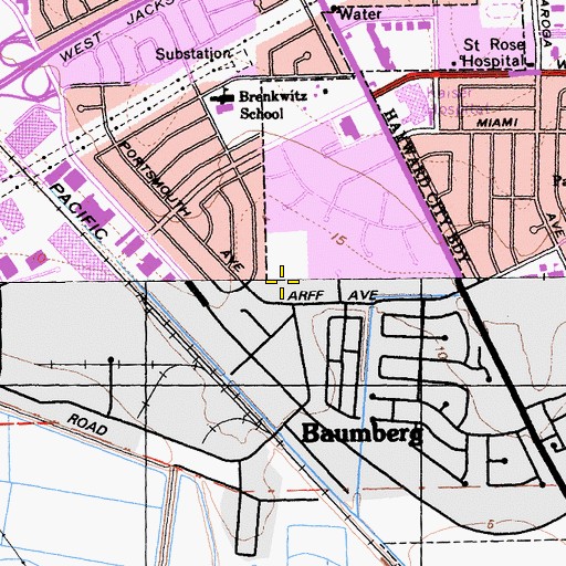 Topographic Map of Lorin A Eden Elementary School, CA