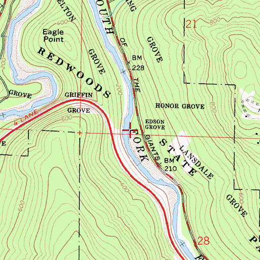 Topographic Map of Edson Grove, CA