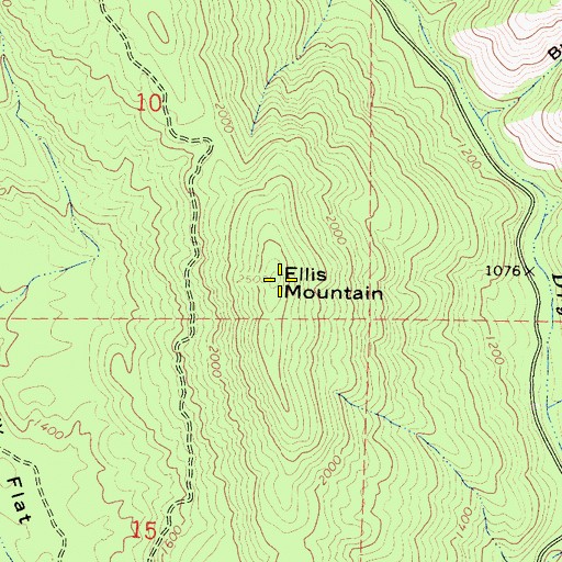 Topographic Map of Ellis Mountain, CA