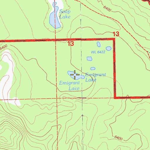 Topographic Map of Emigrant Lake, CA