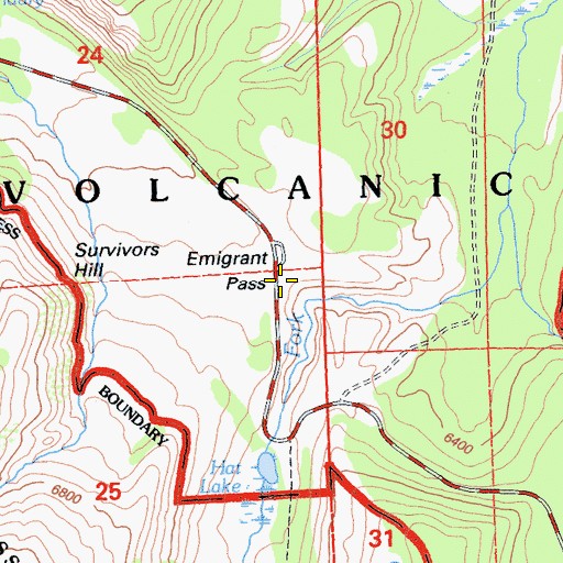 Topographic Map of Emigrant Pass, CA