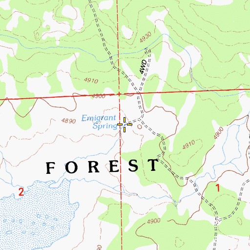 Topographic Map of Emigrant Spring, CA