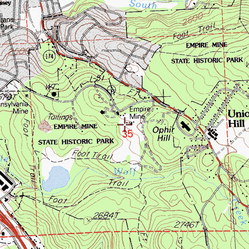 Topographic Map of Empire Mine, CA