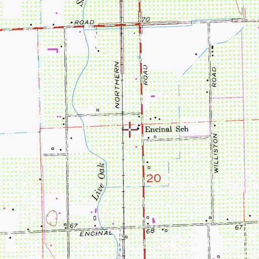 Topographic Map of Encinal Elementary School, CA