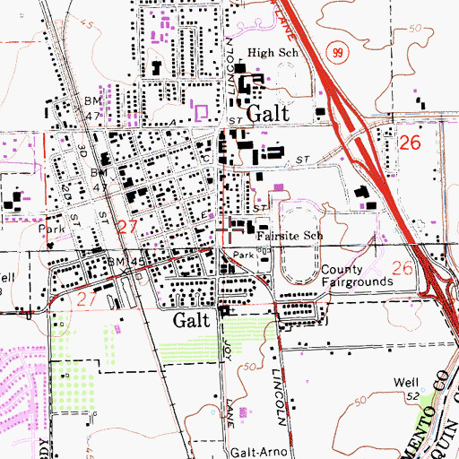 Topographic Map of Fairsite Elementary School, CA