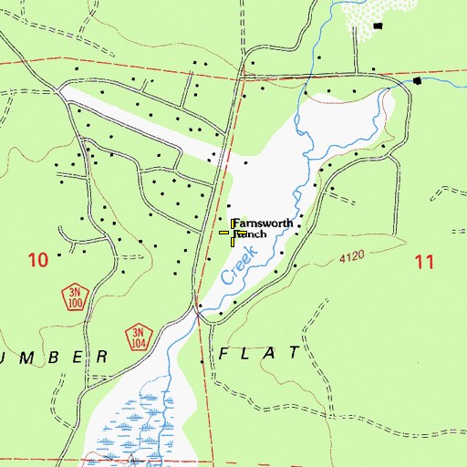 Topographic Map of Farnsworth Ranch, CA