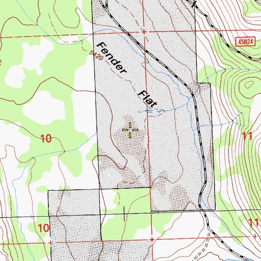 Topographic Map of Fender Flat, CA