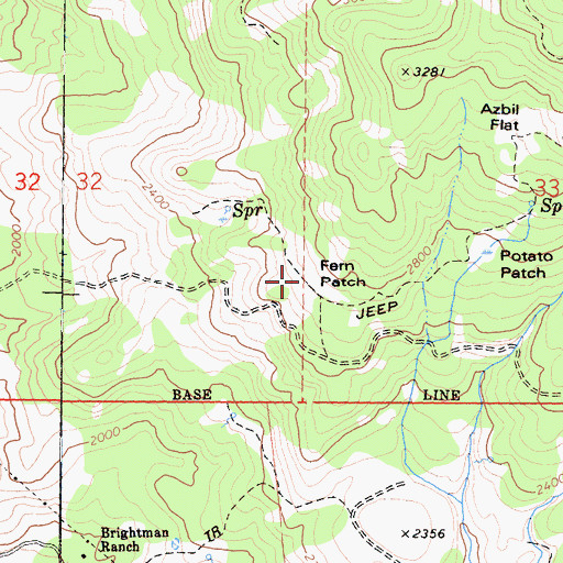 Topographic Map of Fern Patch, CA