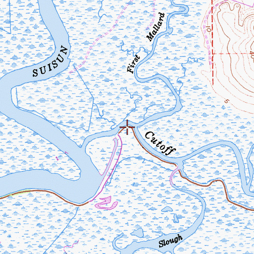 Topographic Map of First Mallard Branch, CA